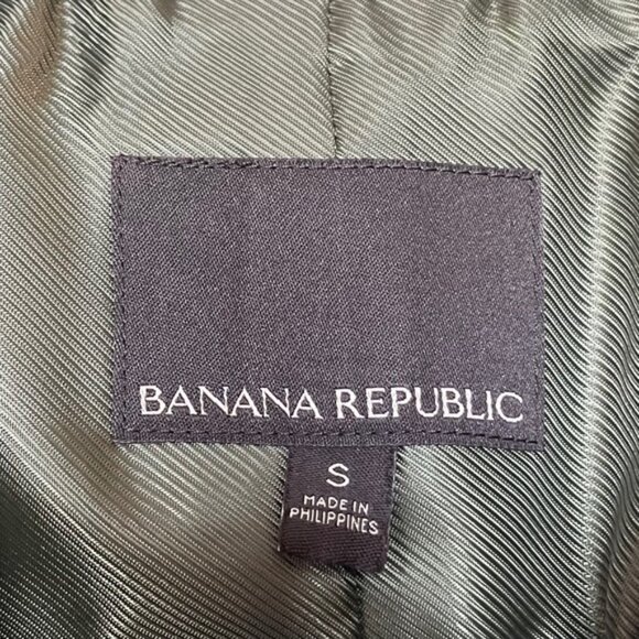 NWOT Banana Republic Army Green Pea Coat / Small - Picture 4 of 8